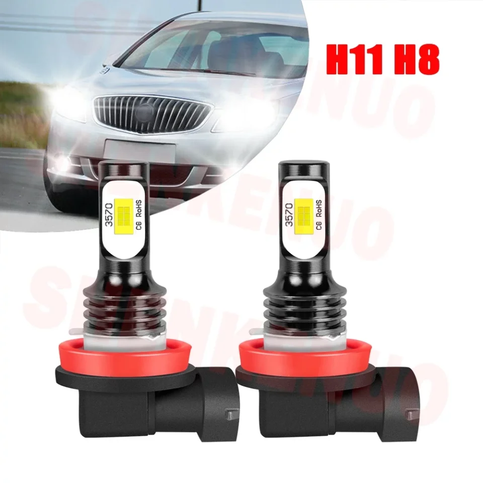 Healthy Travel H11/H8 LED Light Bulbs for Buick Lacrosse 2005-2010 2011 2012 2013 2014 2015 2016 2017 2018 2019 H11 Fog Lights 2pcs