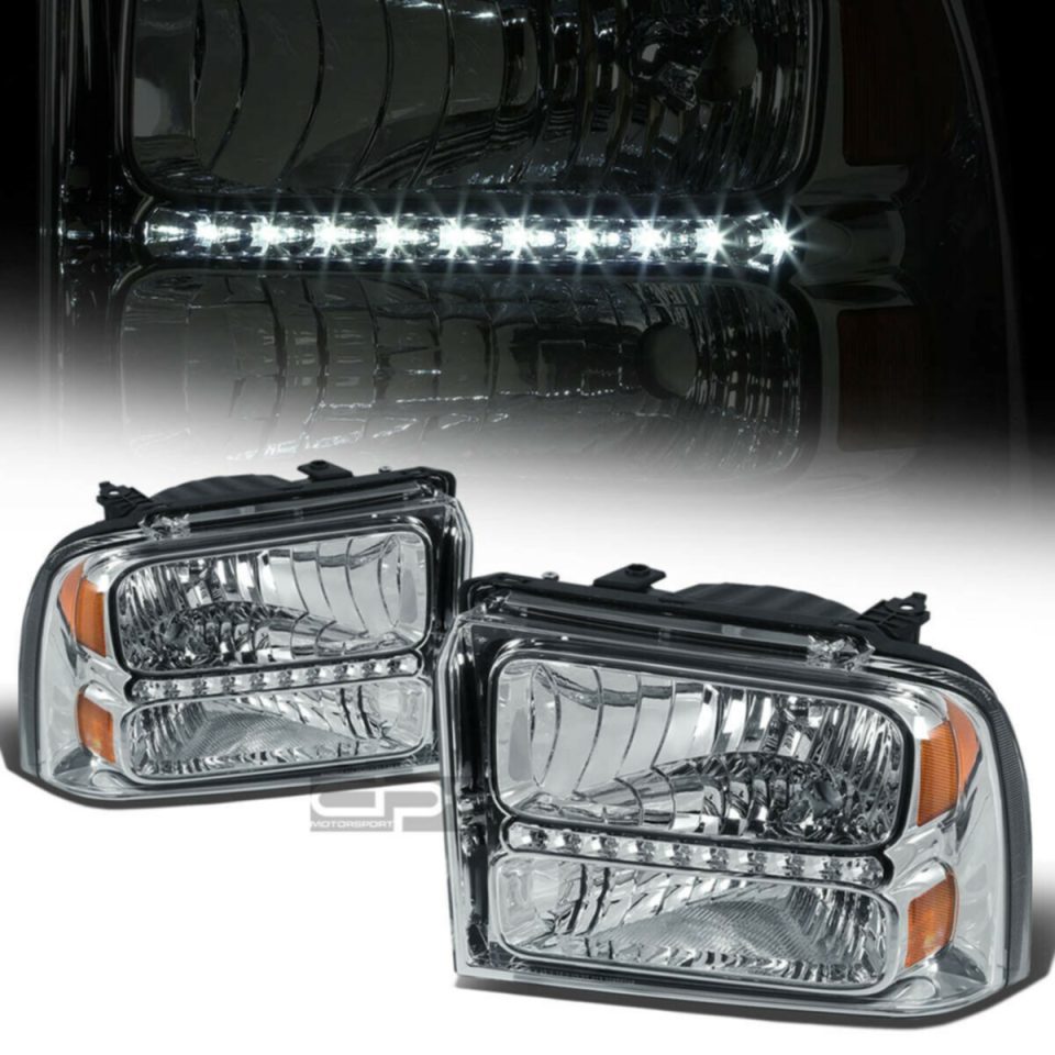Eco-Friendly Matte LED DRL 2005-2007 d Super Duty Chrome Housing Amber Side Headlight/Lamp