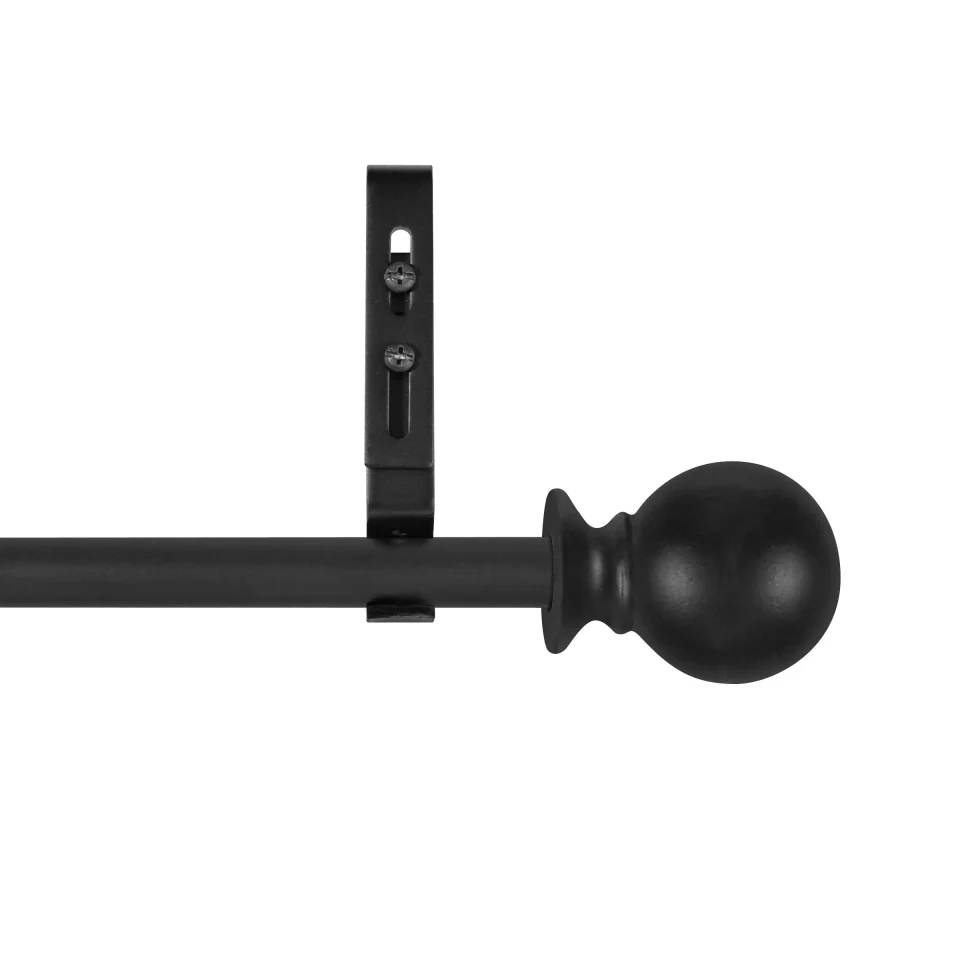 Essential Travel Pinnacle Unique Extra Large Black Ball Curtain Rod 28-50
