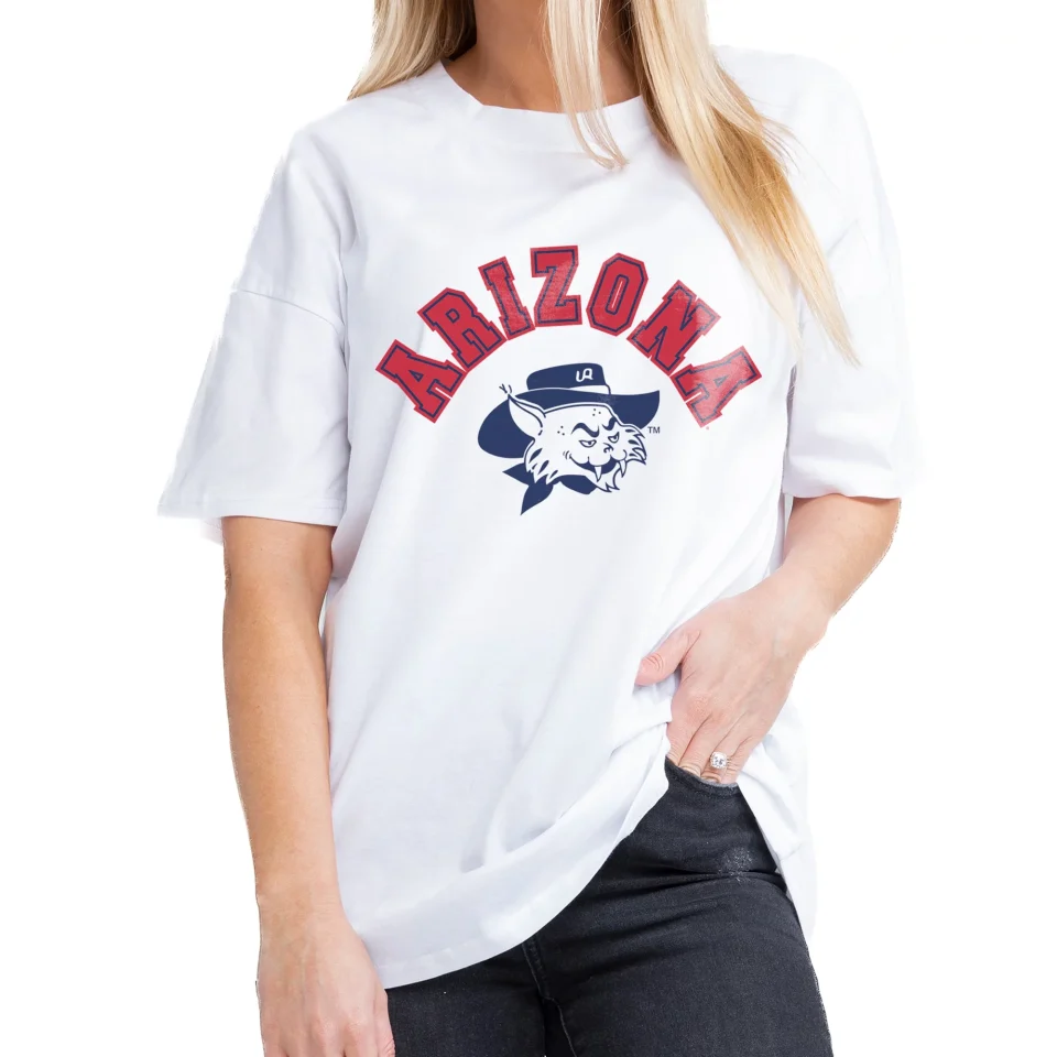 Safe Cleaning Women's Gameday Couture White Arizona Wildcats Now or Never Oversized T-Shirt