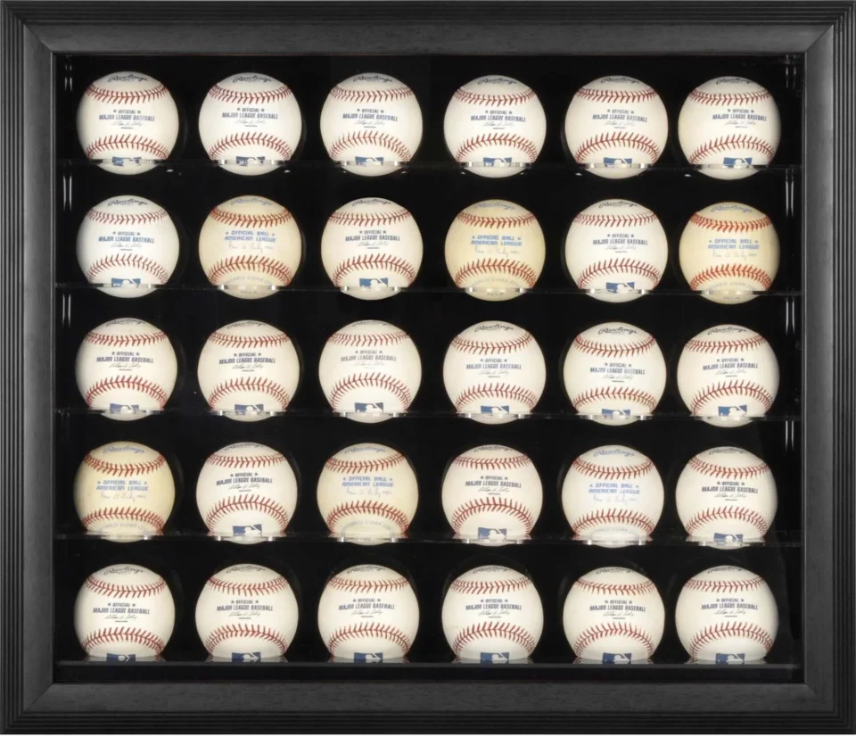 Best-Selling Upgraded Black Framed 30 Baseball Display Case