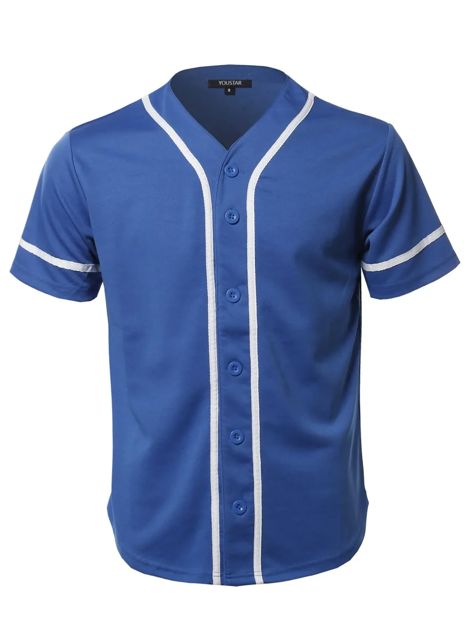 Glass FashionOutfit Men's Camouflage Or Solid Front Button Closure Athletic Baseball Inspired Jersey Top