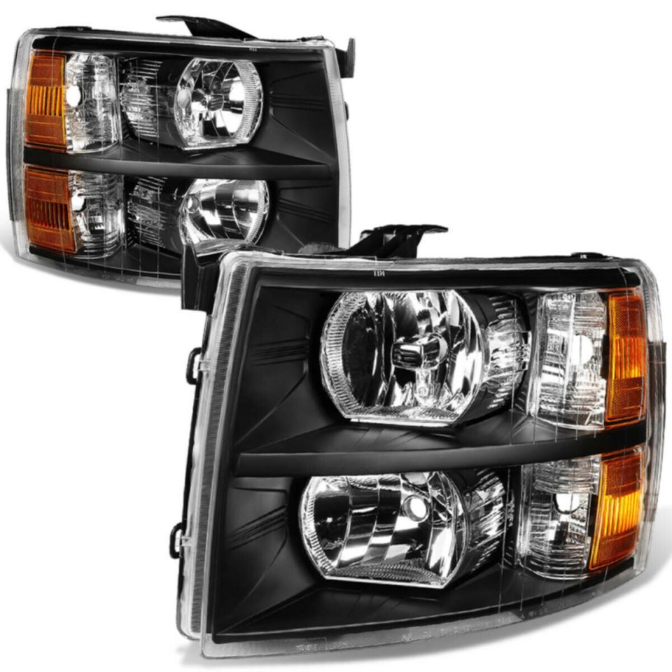 Best-Selling Durable 2007-2014 Chevy Silverado Pair Black Housing Amber Side Headlight/Lamp Set