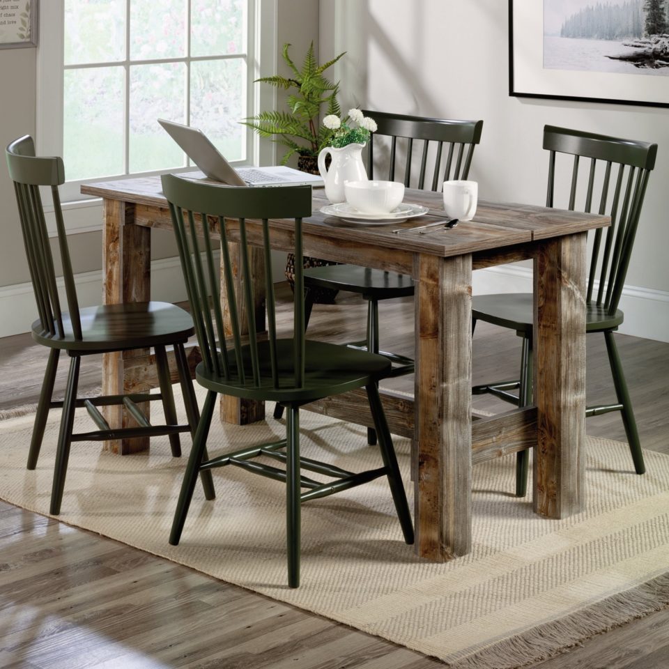Ultimate Durable Sauder Boone Mountain Kitchen/Dining Room Table in Rustic Cedar, Rustic Cedar Finish