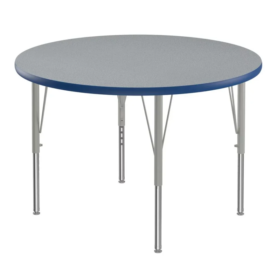 Glossy Home Correll Inc. Deluxe High-Pressure Top Activity Tables 36x36, ROUND GRAY GRANITE SILVER MIST