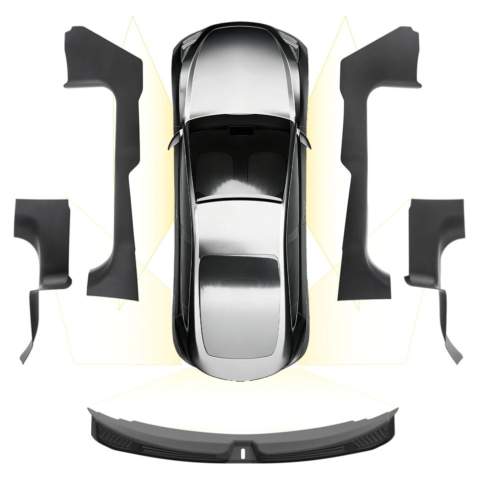 BPA-Free Natural Tesla Model 3 Highland 2024-2026 Door Sill Protector 5PCS Trunk Sill Guards Full Protection
