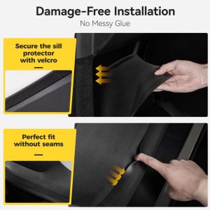 BPA-Free Natural Tesla Model 3 Highland 2024-2026 Door Sill Protector 5PCS Trunk Sill Guards Full Protection