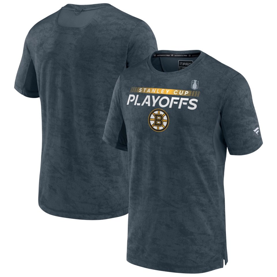 Safe Leak-Proof Men's Fanatics Branded Charcoal Boston Bruins Authentic Pro 2022 Stanley Cup Playoffs T-Shirt