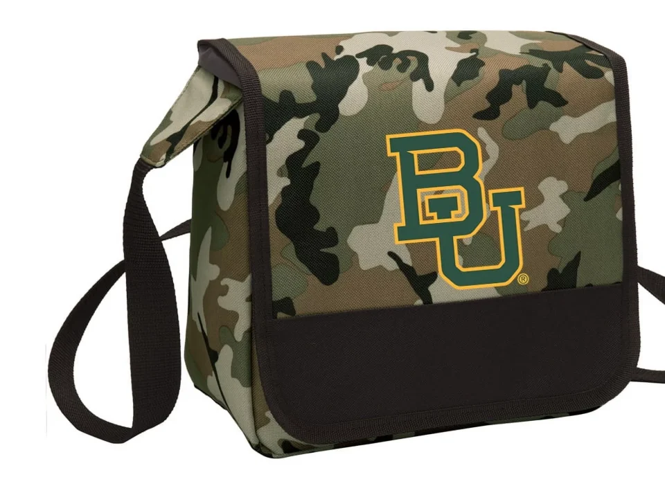BPA-Free Cooking CAMO Baylor University Lunch Bag Stylish OFFICIAL Baylor CAMO Lunchbox Cooler for School or Office - Men or Women