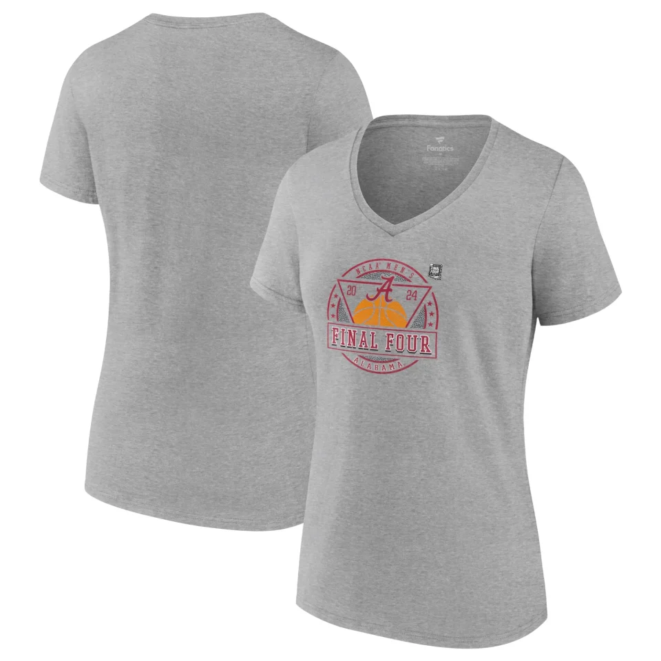 Travel Women's Fanatics Branded Gray Alabama Crimson Tide 2024 NCAA Men's Basketball Tournament March Madness Final Four