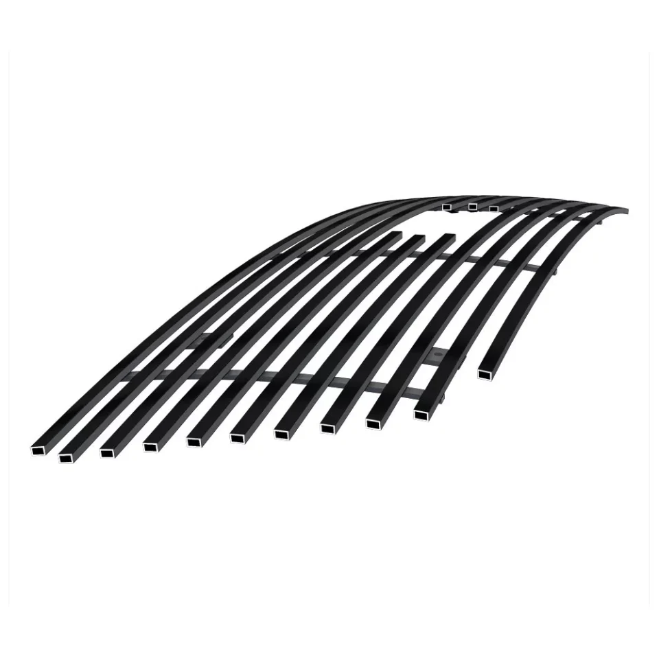 Storage APS Compatible with Ford F-150 1999-2003 Harley Davidson Lightning Bar Style with Logo Show Main Upper Stainless Steel Black Billet Grille Grill Insert F65723H