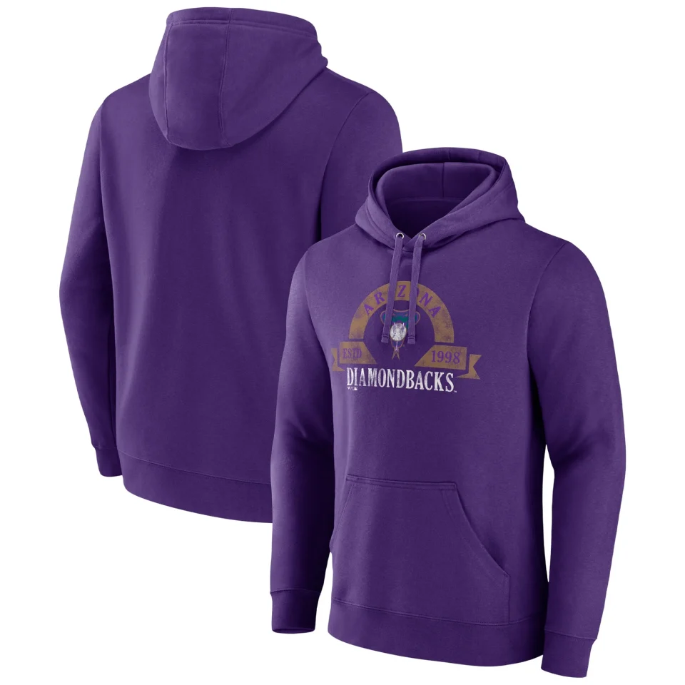 Premium Travel Men's Majestic Purple Arizona Diamondbacks Utility Pullover Hoodie