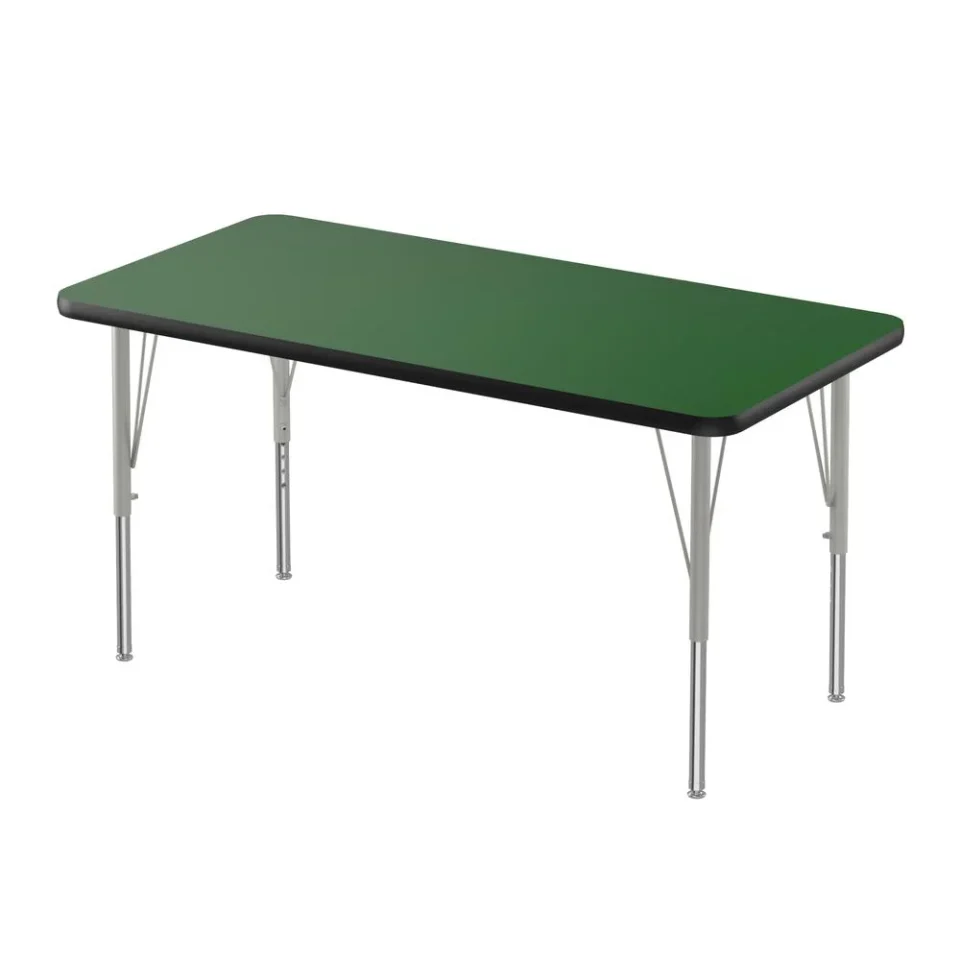 Thickened Correll Inc. Deluxe High-Pressure Top Activity Tables, 24x36 RECTANGULAR, GREEN SILVER MIST