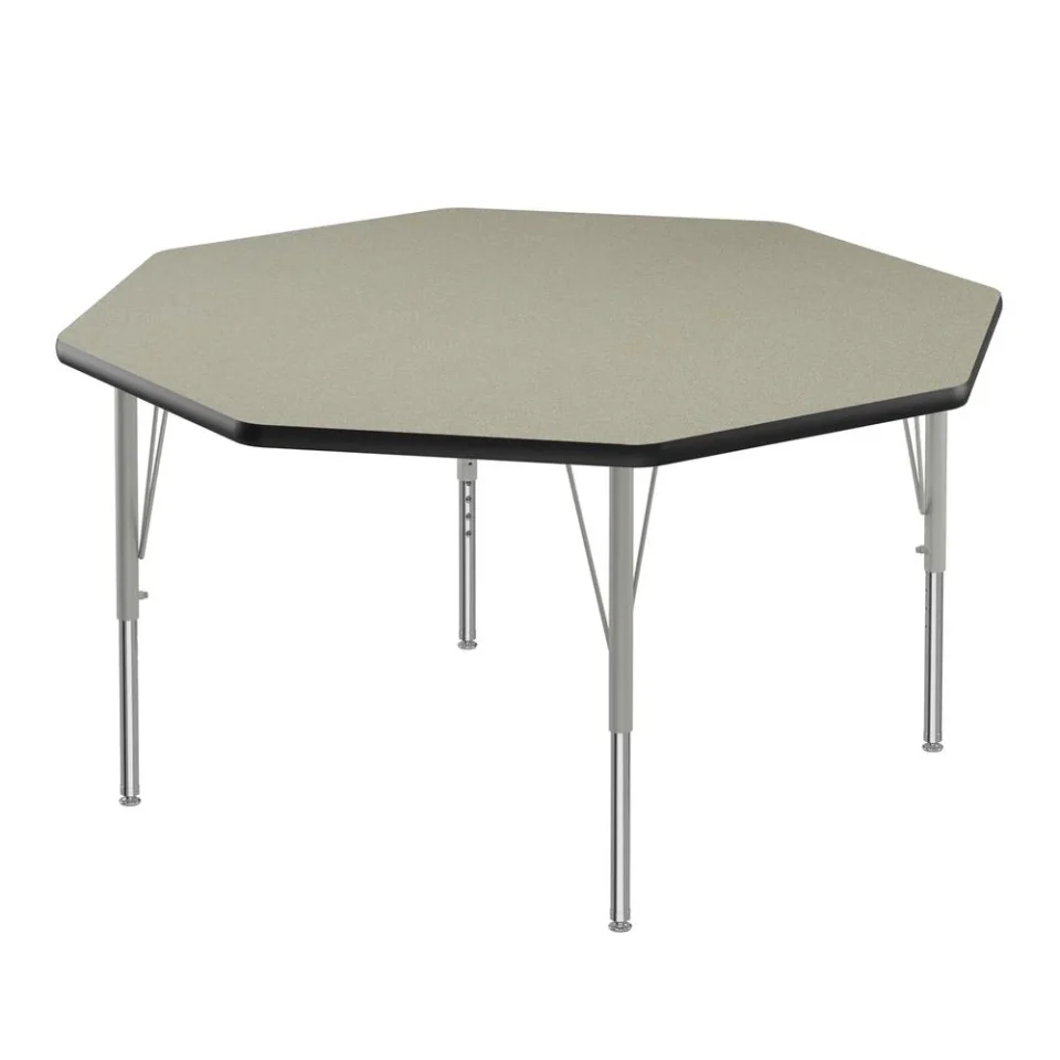 Safe Correll Inc. Deluxe High-Pressure Top Activity Tables, 48x48 OCTAGONAL, SAVANNAH SAND SILVER MIST